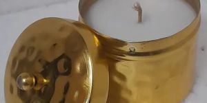 Golden Metal Wax Jar Candle