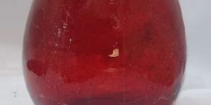 Red Glass Candle Holder