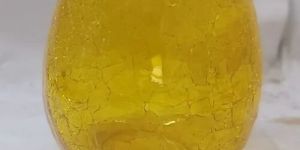 Yellow Glass Candle Holder