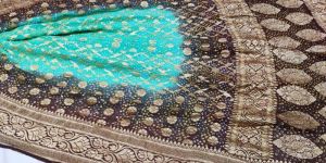 Pure Banarasi Khaddi Georgette Bandhej Dupatta