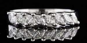 Tilted Style Marquise Diamond Wedding Band