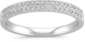Two Row Prong Set Half Eternity Band
