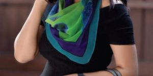 Peacock Georgette Square Scarf