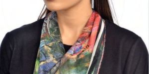 Tri Cabbage Silk Square Scarf