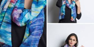 Waterfall Georgette Long Scarf