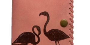 Peach Leather Journal with Snap Button