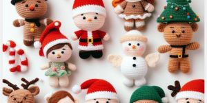 Woolen Thread Crochet Christmas Ornaments