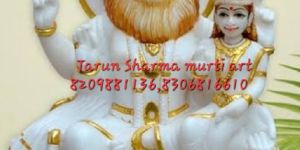 Marble Narsingh Bhagwan Avatar Statue with Prahlad
