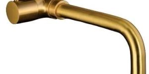 Wall Mounted Brushed Gold Long Body Basin Mixer