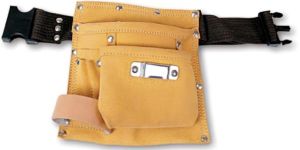 Leather Tool Pouch 5 Pocket Suede Leather