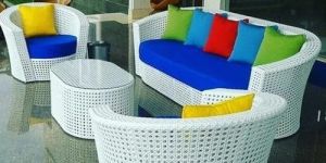White Wicker Sofa Set