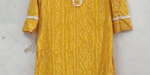 Heavy Rayon Lace with Button Kurti