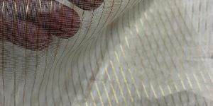 Organza Silk Golden Pinstripe Fabric