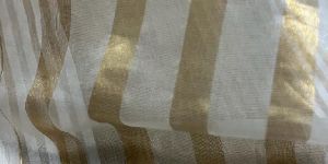 Organza Silk Golden Stripes Fabric