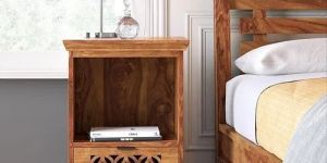Wooden CNC Design Bedside Table