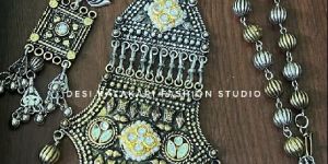 Black Polish Oxidised Necklace