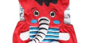 Red Dungaree Half Sleeves Dress