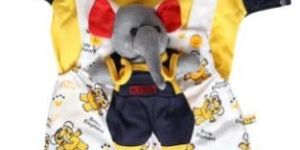 Yellow And White Dungaree Half Sleeves Dress