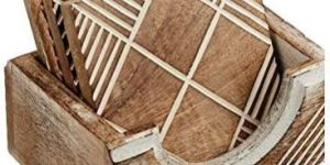 Wooden Square Coaster Set