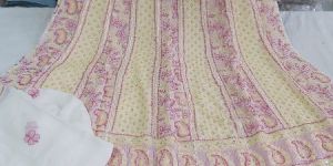 Semi Stitched Viscose Chikankari Dress Material