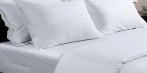 Plain Hotel Satin Stripe Bedsheet