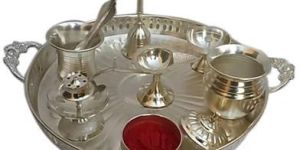 Silver Plated Pooja Thali Set