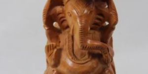 Wooden Chatri Ganesha Statue