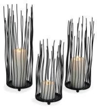 Pillar Black Metal Wire Candle Holder