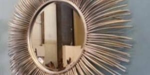 Sun Metal Golden Wall Mirror