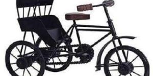 Wrought Iron & Sheesham Wood Rickshaw