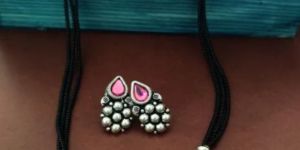 Silver Plated Stone Studded Necklace Set