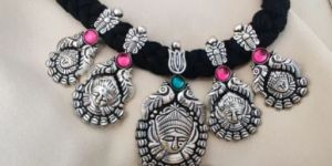 Silver Temple Necklace Set