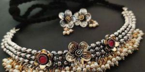 White German Silver Choker Set