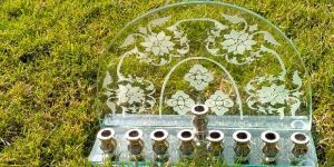 Glass Menorah Flower