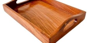Inaithiram STEDT Rectangular Acacia Wood Wooden Serving Tray for Kitchen 12 Inch