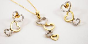 Latest Iolite Quartz Gold Plated Necklace Set