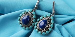 London Blue Topaz Quartz Black Rhodium Earring