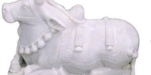 Marble Nandi Statue