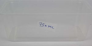 750ml Transparent Rectangular Plastic Container