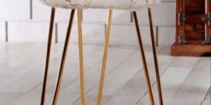 White Faux Fur Stool