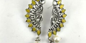 Premium Oxidised Yellow Earrings