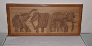 Elephant Painted Bamboo Photo Frame