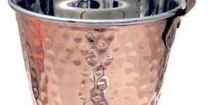 Copper Steel Hammered Daal Bucket