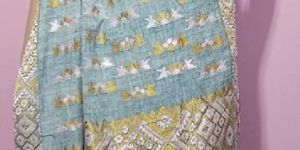 Naturally Dyed Handloom Silkmarked Motif Saree Fabric