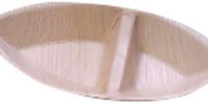 Eye Shaped Areca Leaf Compartment Plate