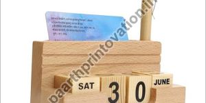 Solid Wooden Pen Stand with Calendar
