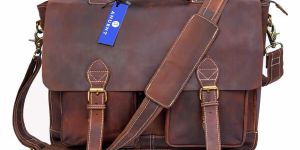 Handmade Brown Leather Laptop Bag