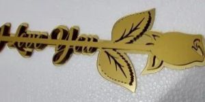 Valentine Acrylic Gold Rose