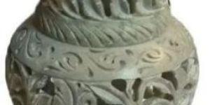 Soapstone Carved Flower Pot
