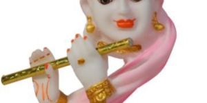 White Marble Pankh Krishna Murti